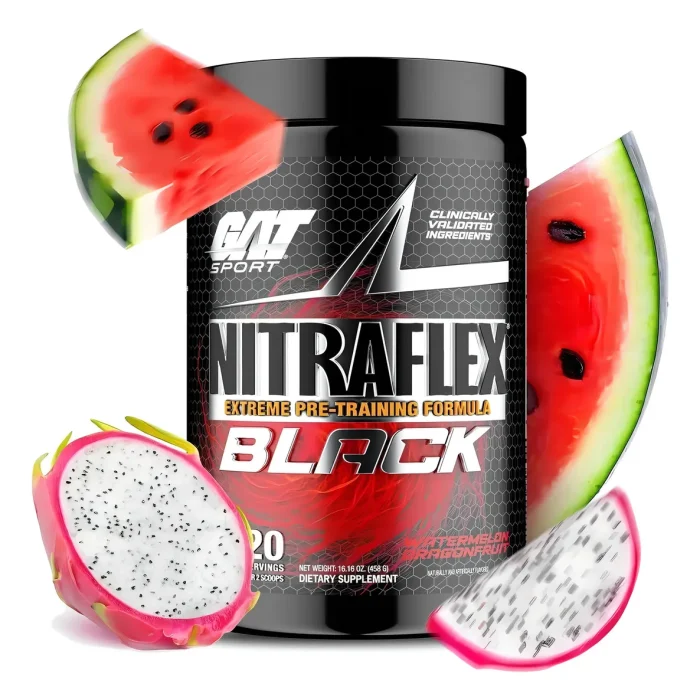 Pre Entreno Polvo GAT Nitraflex Black Sabor Watermelon Dragón Fruit 300g
