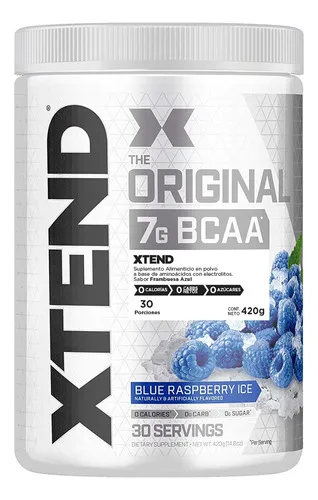 Suplemento en bcaa Mezcla de Aminoácidos Polvo Xtend sabor frambuesa azul x 420g