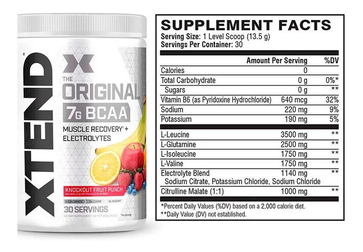 BCAA Xtend Suplemento Deportivo Recuperación Muscular 420g 30 Porciones - Imagen 2