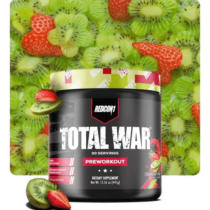 Preentreno Redcon1 Total War Sabor Frutilla Kiwi 441g Energía y Enfoque