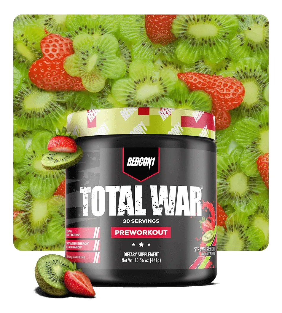 Preentreno Redcon1 Total War Sabor Frutilla Kiwi 441g Energía y Enfoque