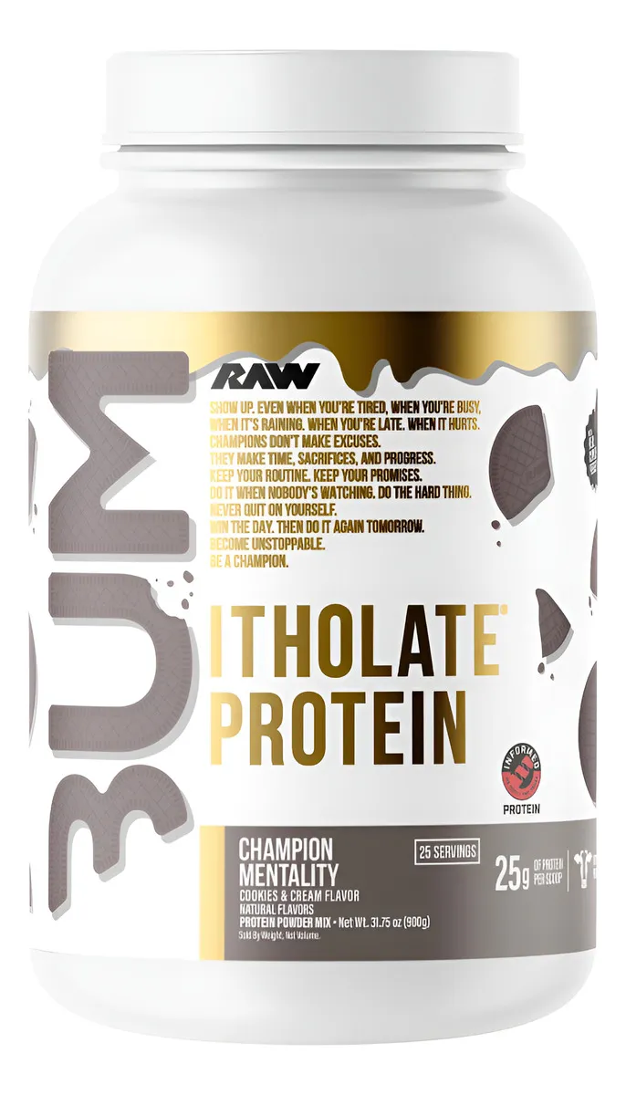 RAW NUTRITION CBUM ITHOLATE PROTEIN 2 LBS 900 GR 25 SERVICIOS SABOR CHAMPION MENTALITY