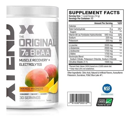 BCAA Xtend Mango Madness 405g Aminoácidos Deportivos en Polvo - Imagen 2