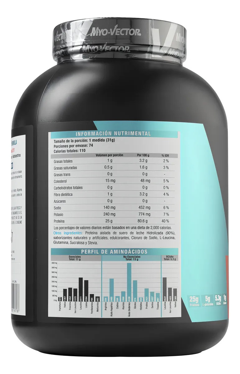 Proteína Myo-Vector Vainilla 2.294kg ISO-Zero Sin Gluten Suero Hidrolizado - Imagen 2