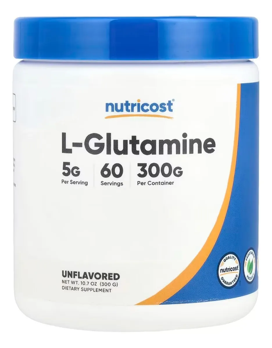 Nutricost L-glutamine Rendimiento Físico Muscular 300g Sabor Sin Sabor