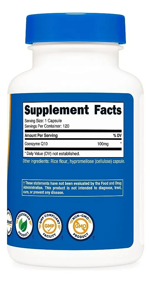 Nutricost 120 cápsulas de Coenzimas Coq10 100mg - Imagen 4