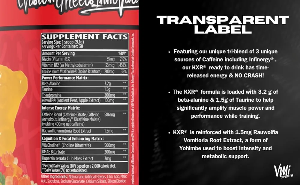 Vmi Sports K-xr Pre Entreno Intenso C/ Beta Alanina / 30 Srv Sabor Peach Mango Rings - Imagen 3