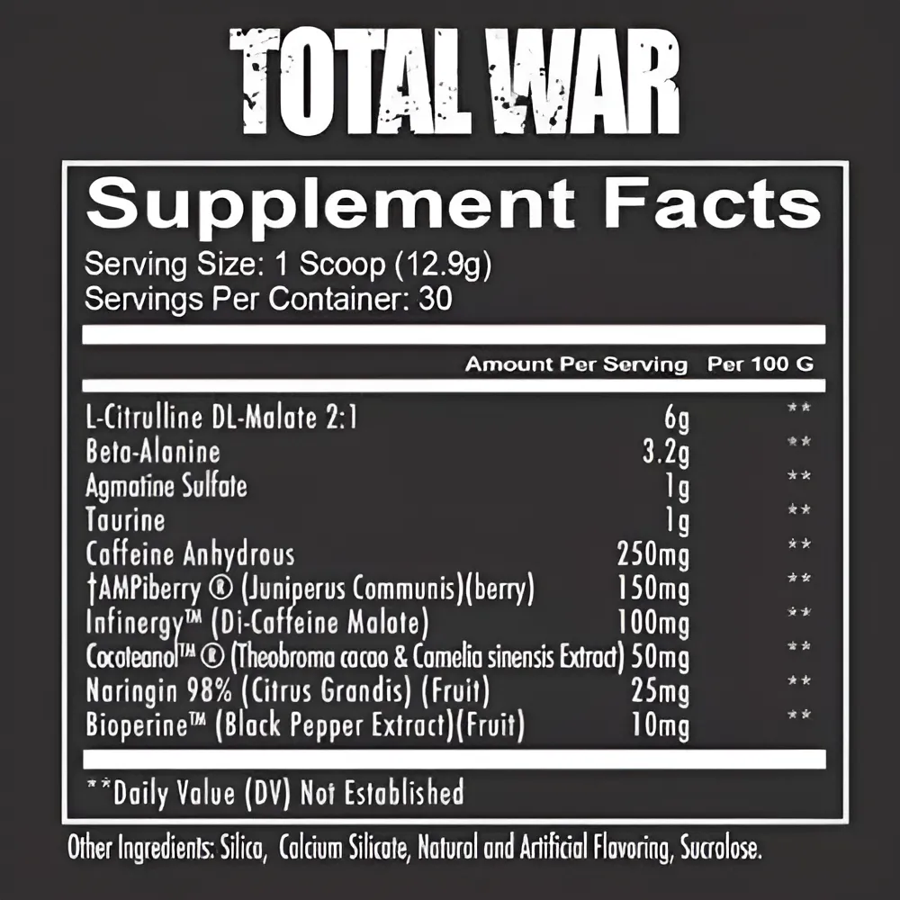 Total War Redcon1 Pre Workout 30 Servicios Lpv Pw2 Sabor Rainbow Candy - Imagen 2