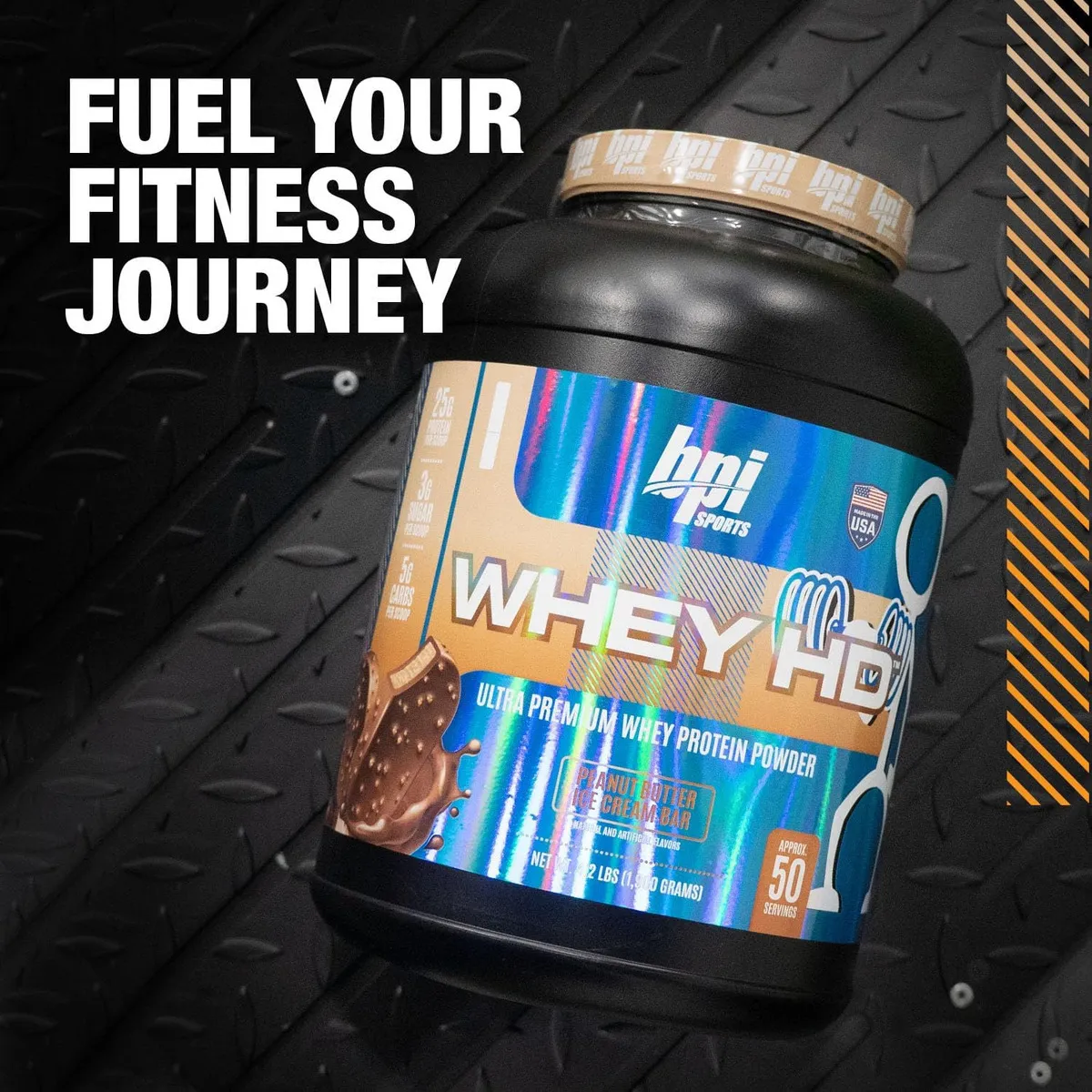 Bpi Sports Whey Hd Proteina 4.2 Lb + Sabor Peanut Butter Ice Cream Bar - Imagen 3