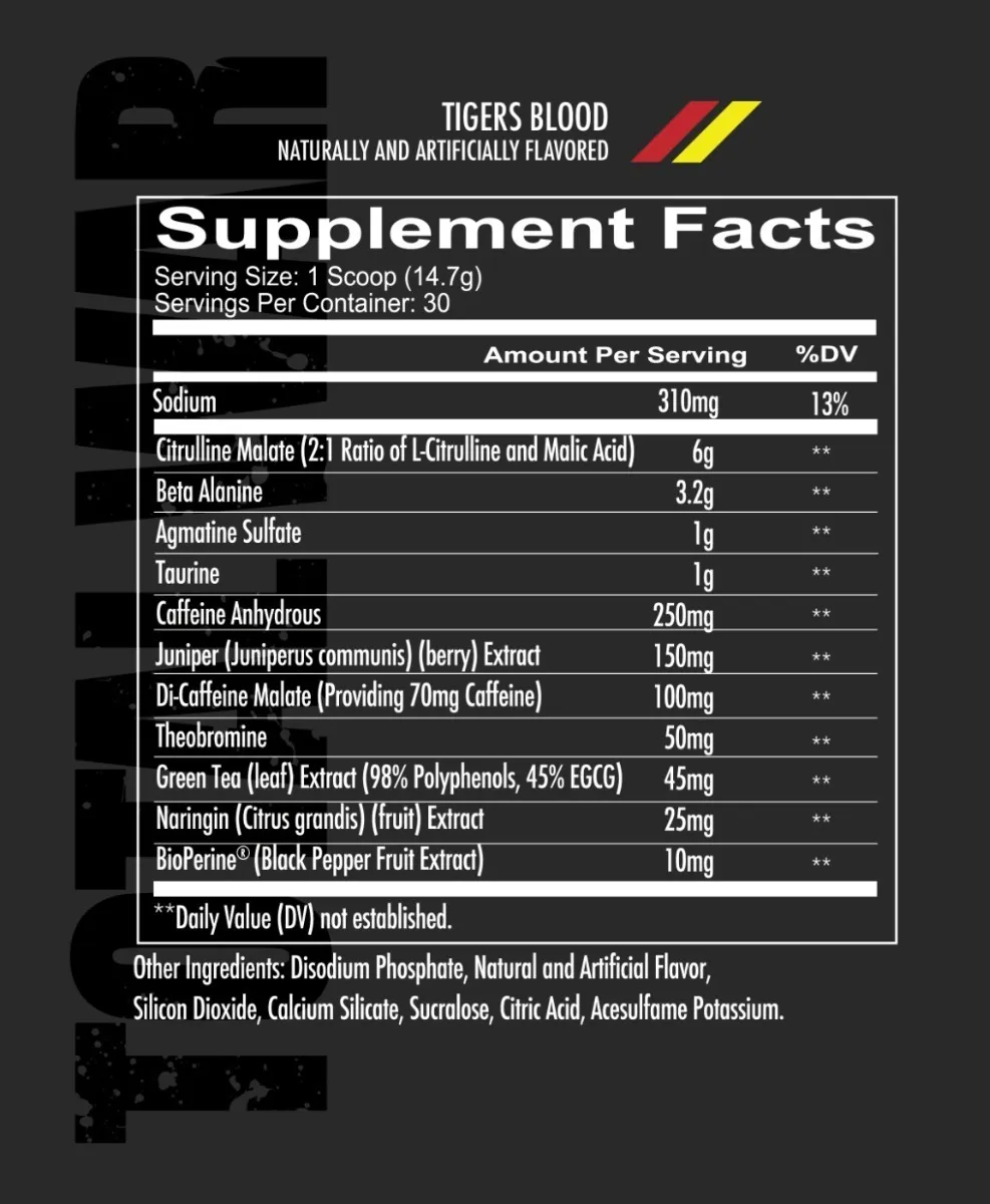 Total War Redcon1 Pre Workout 30 Servicios Lpv Pw2 Sabor Pregame Punch - Imagen 3