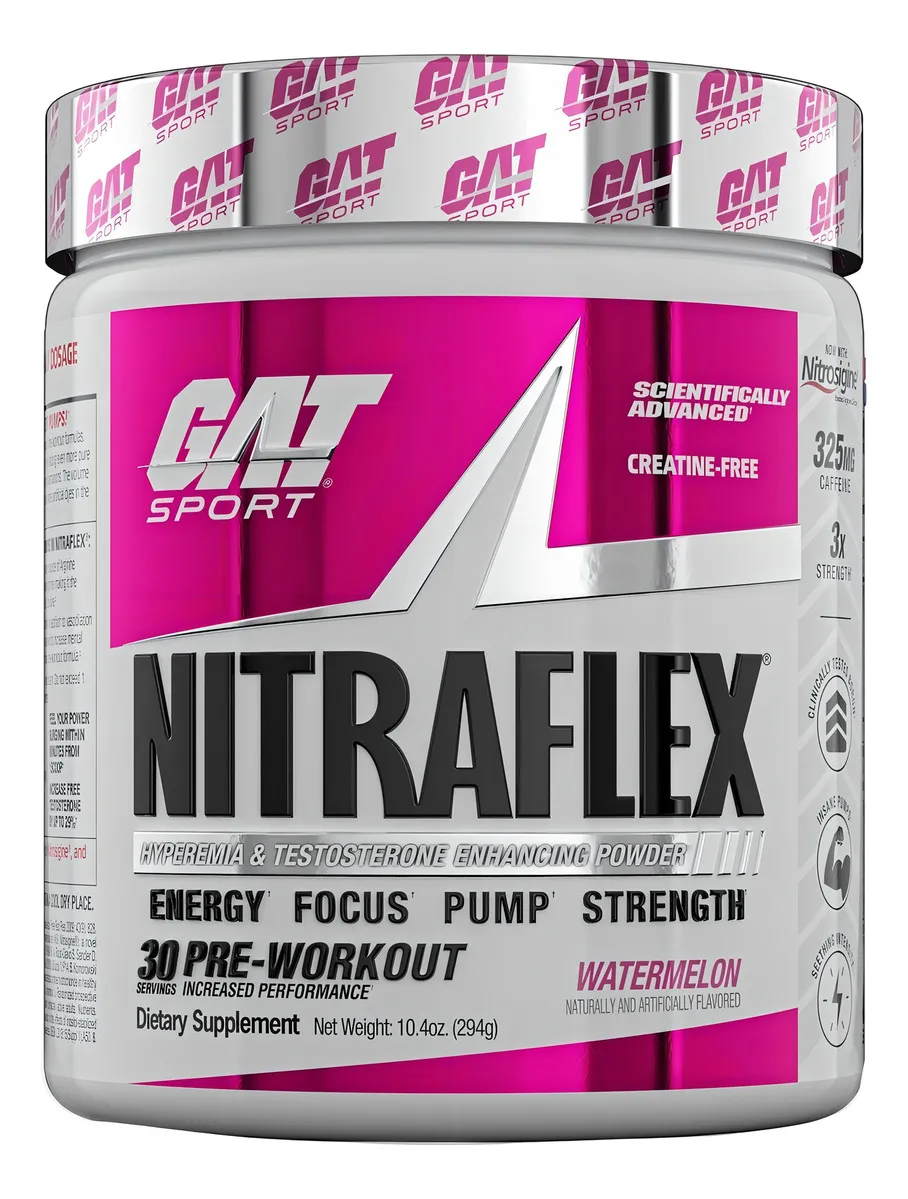 Suplemento Deportivo GAT Sport Aminoácidos Nitraflex Pre-Workout Sandía 294g