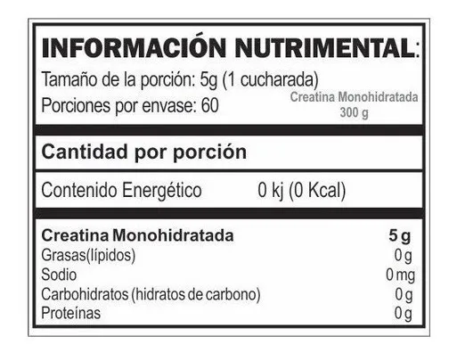 Creatina Gat Sport Monohidratada 300g 60 Porciones Creatina Sabor Sin sabor - Imagen 3