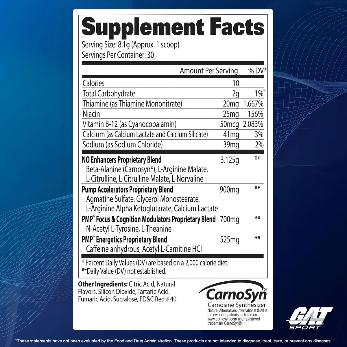 Pre Entreno Gat Sport Nitraflex Pmp Powder 30 Servicios Sabor Green Apple - Imagen 2