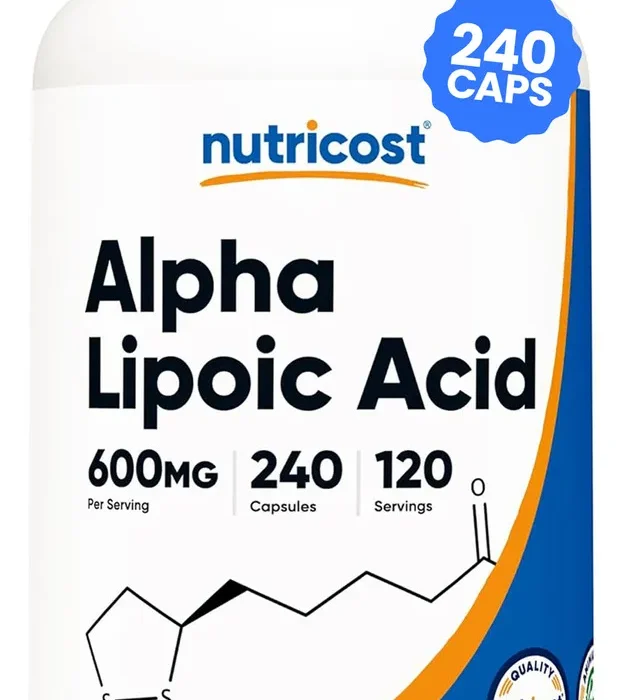 Acido Alfa Lipoico 600mg 240 Cápsulas Nutricost Sabor Sin sabor