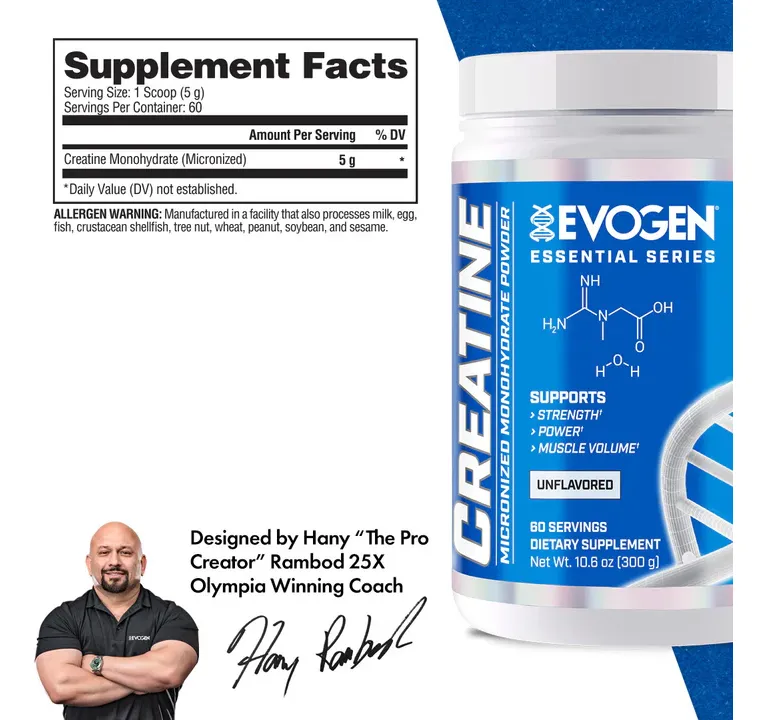 Evogen Creatina 300 Grs 60 Serv Sabor Sin Sabor - Imagen 9